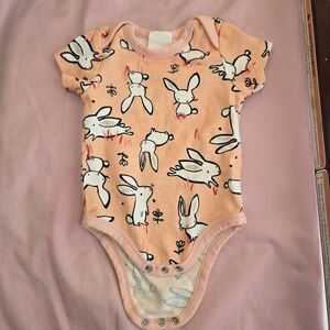 2 For $15: Bunny Print Baby Bodysuit